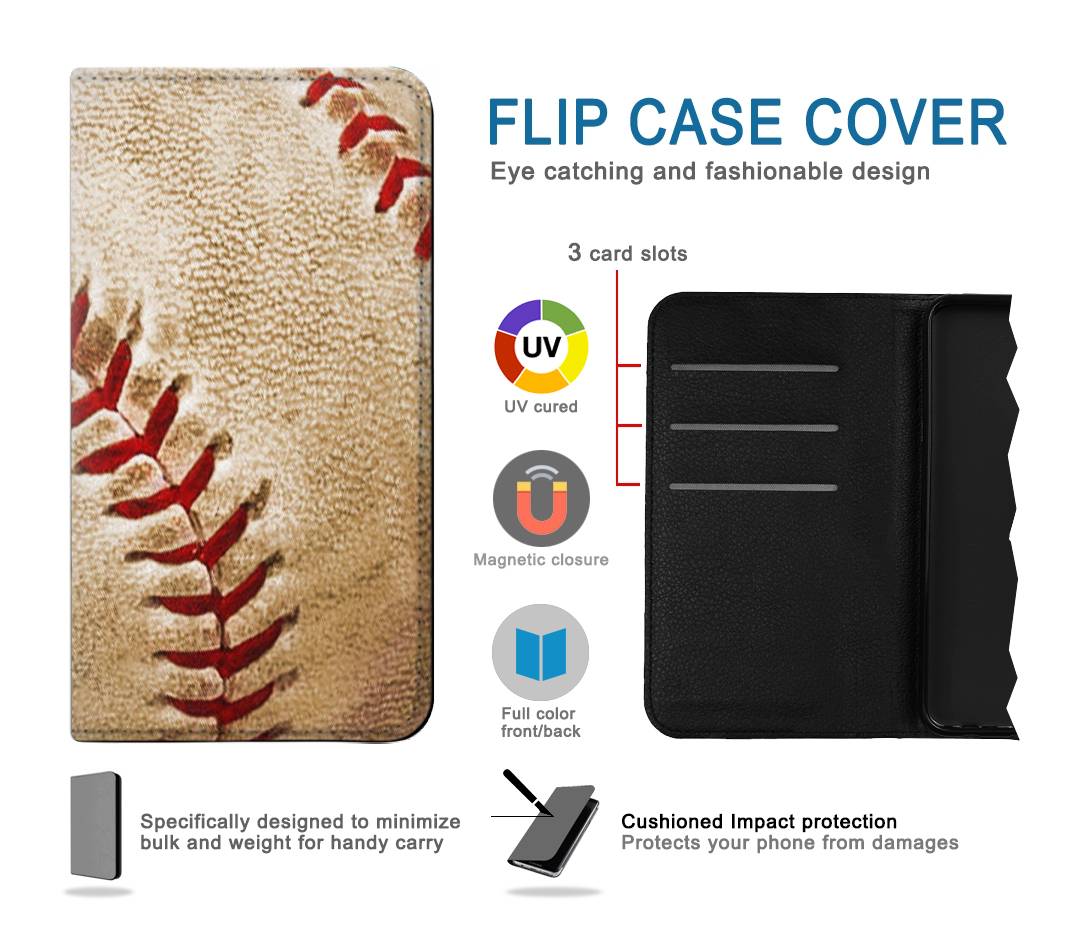 Flip case Google Pixel 6a Baseball