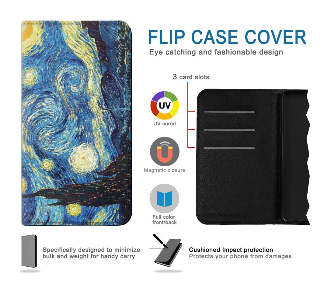 Flip case iPhone 13 Pro Max Van Gogh Starry Nights