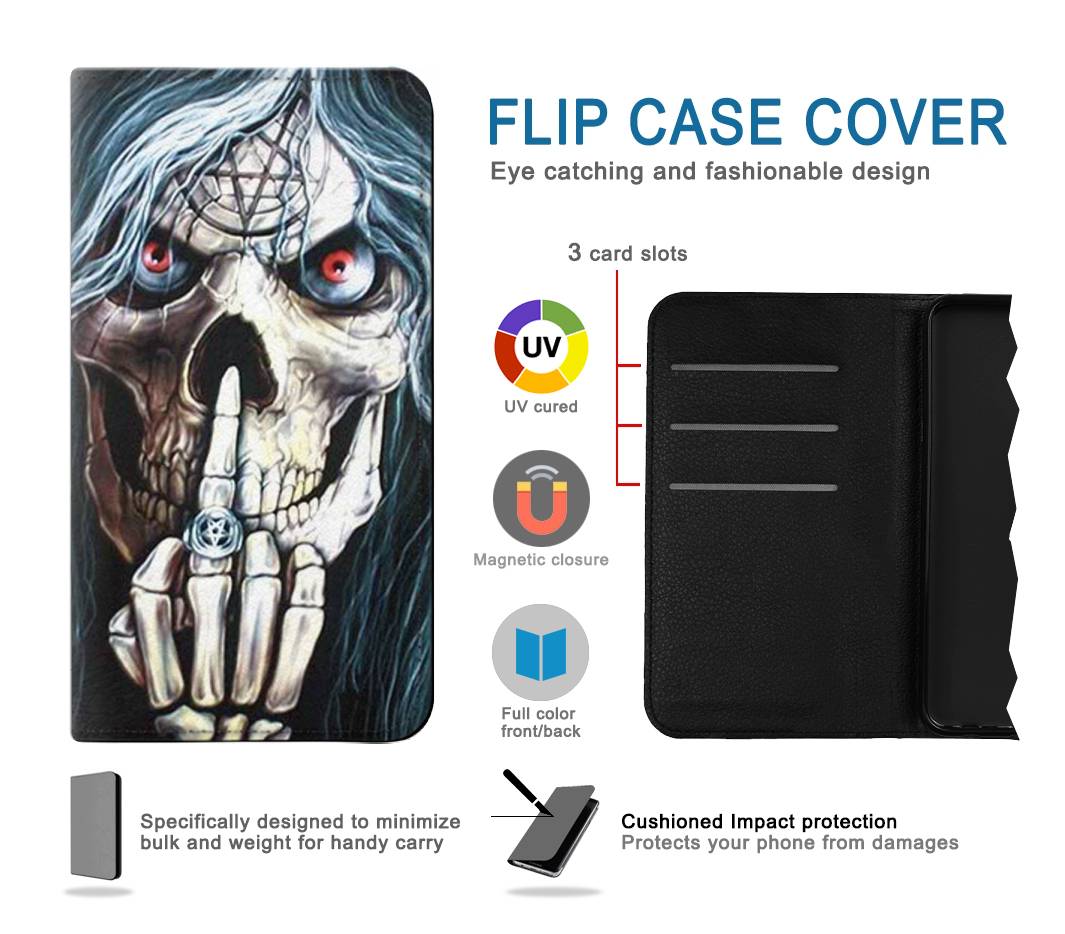 Flip case Samsung Galaxy A12 Skull Pentagram