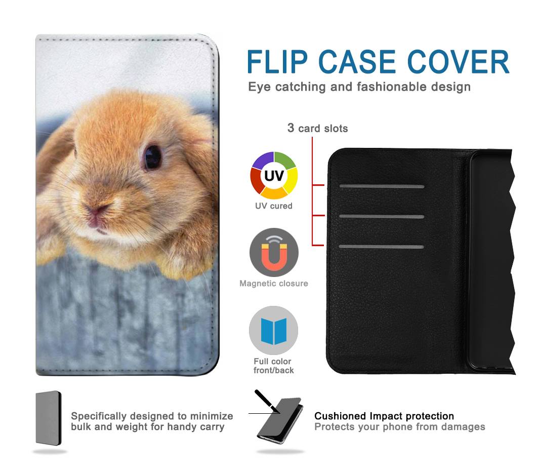 Flip case Samsung Galaxy A03S Cute Rabbit