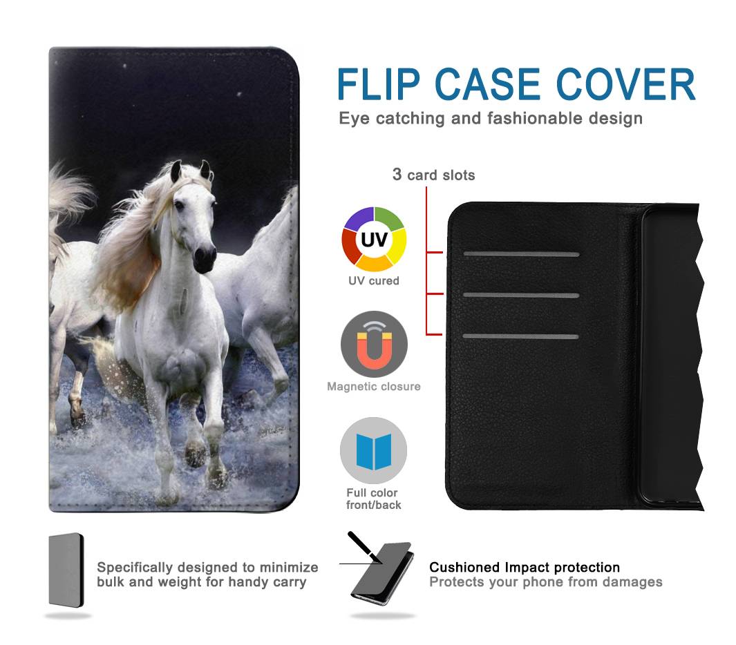 Flip case OnePlus 9 Pro White Horse