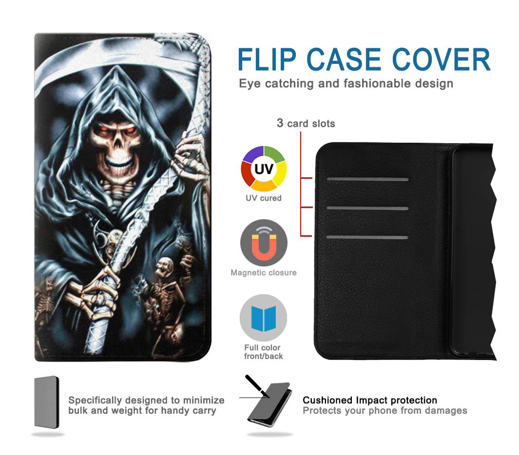 Flip case LG G8 ThinQ Grim Reaper