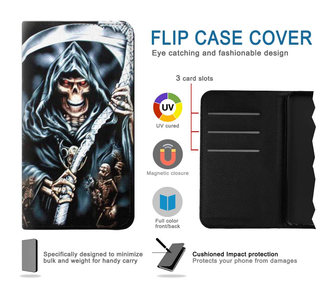 Flip case Samsung Galaxy Note 20 Ultra, Ultra 5G Grim Reaper