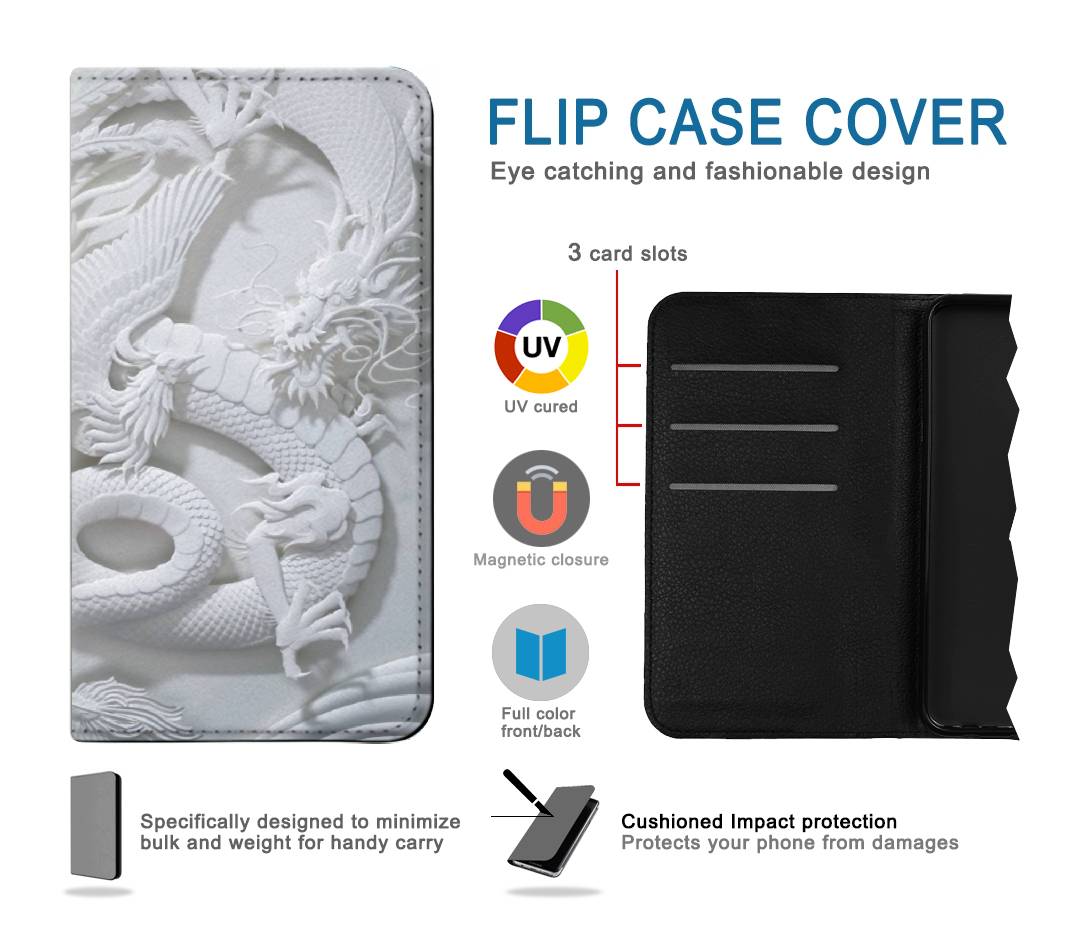 Flip case Samsung Galaxy A22 5G Dragon Carving