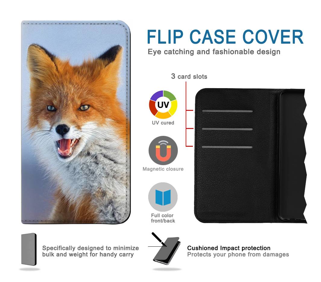 Flip case iPhone 7, 8, SE (2020), SE2 Fox