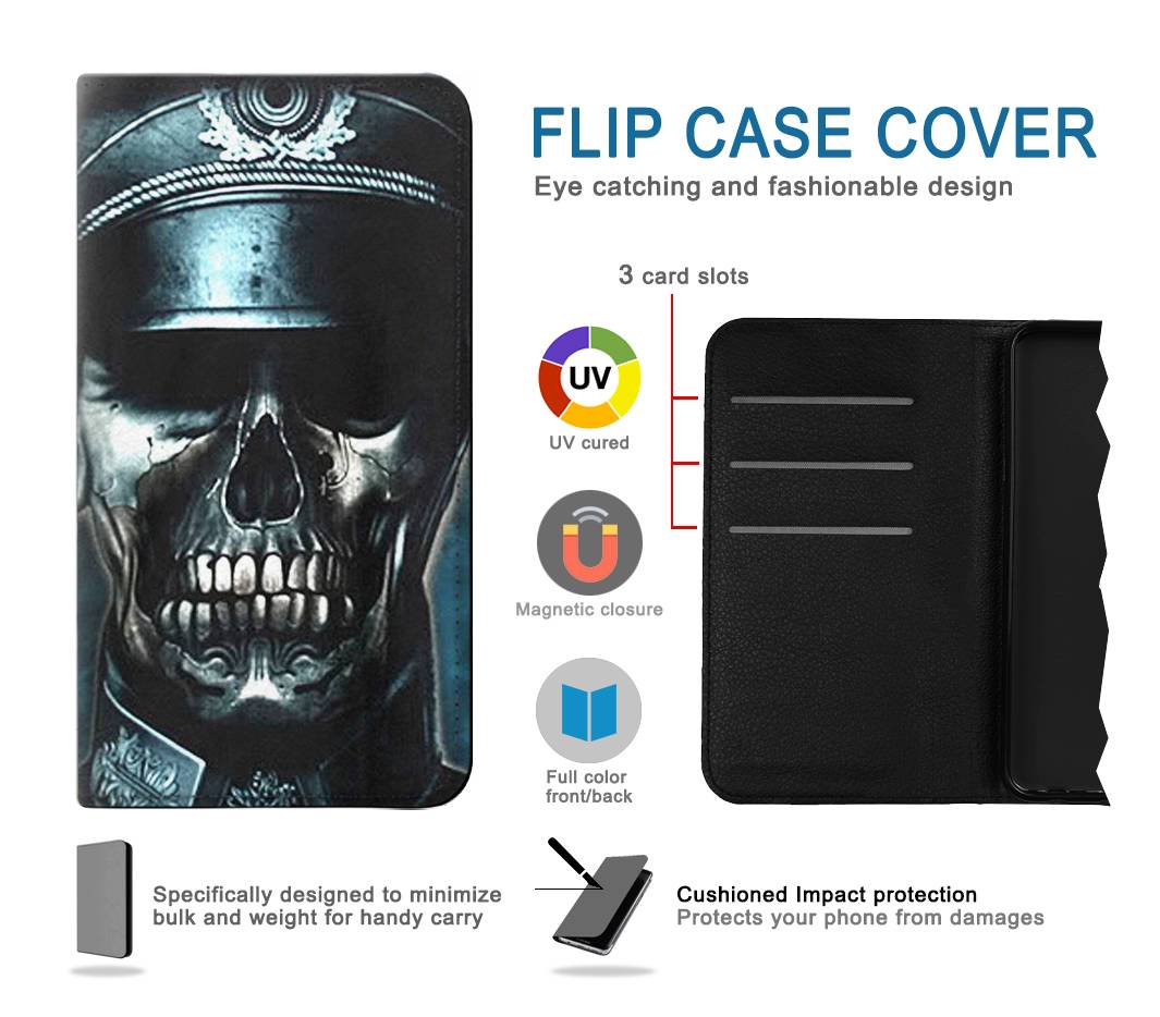 Flip case Apple iPhone 14 Skull Soldier Zombie