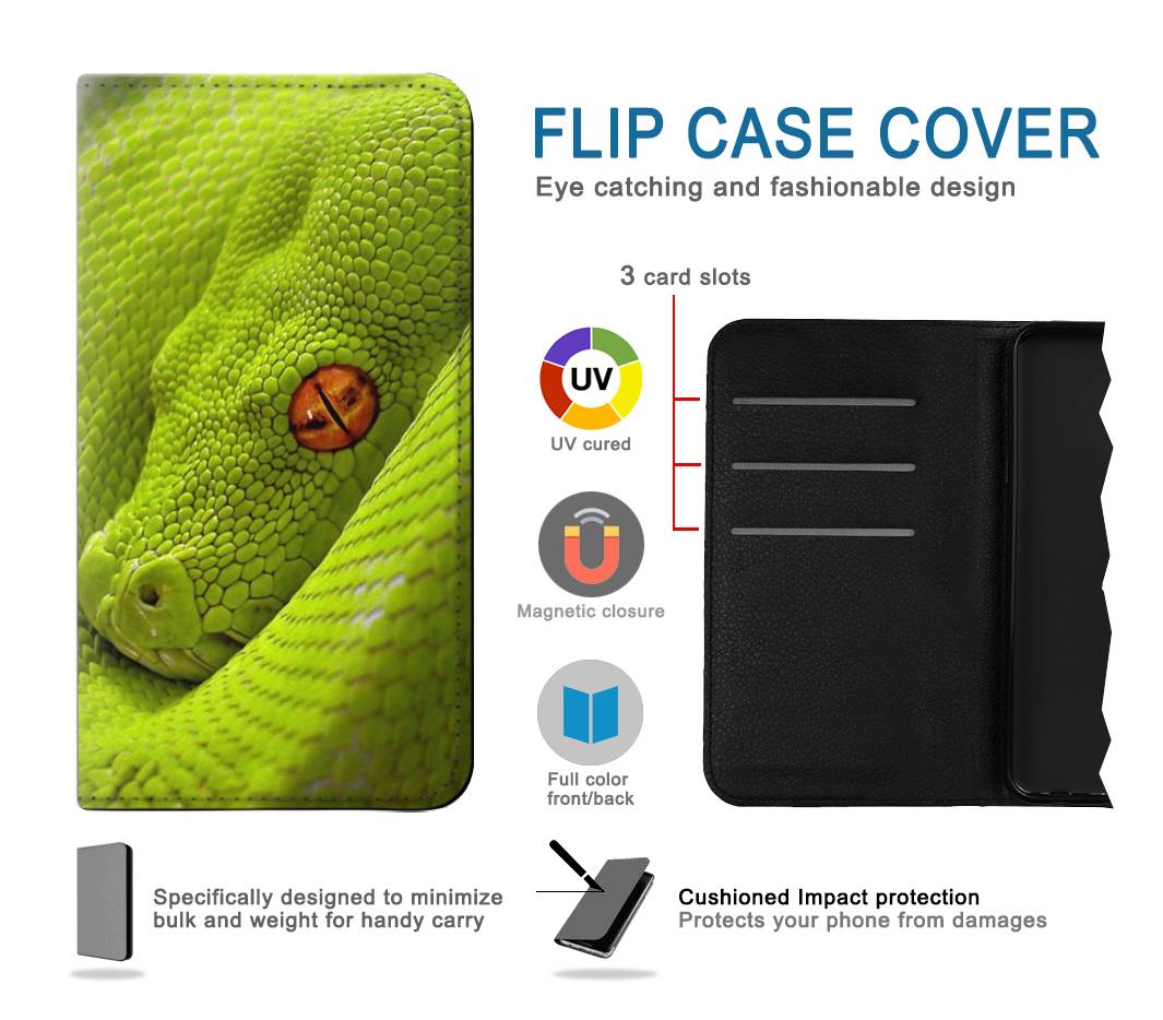 Flip case Samsung Galaxy M22 Green Snake