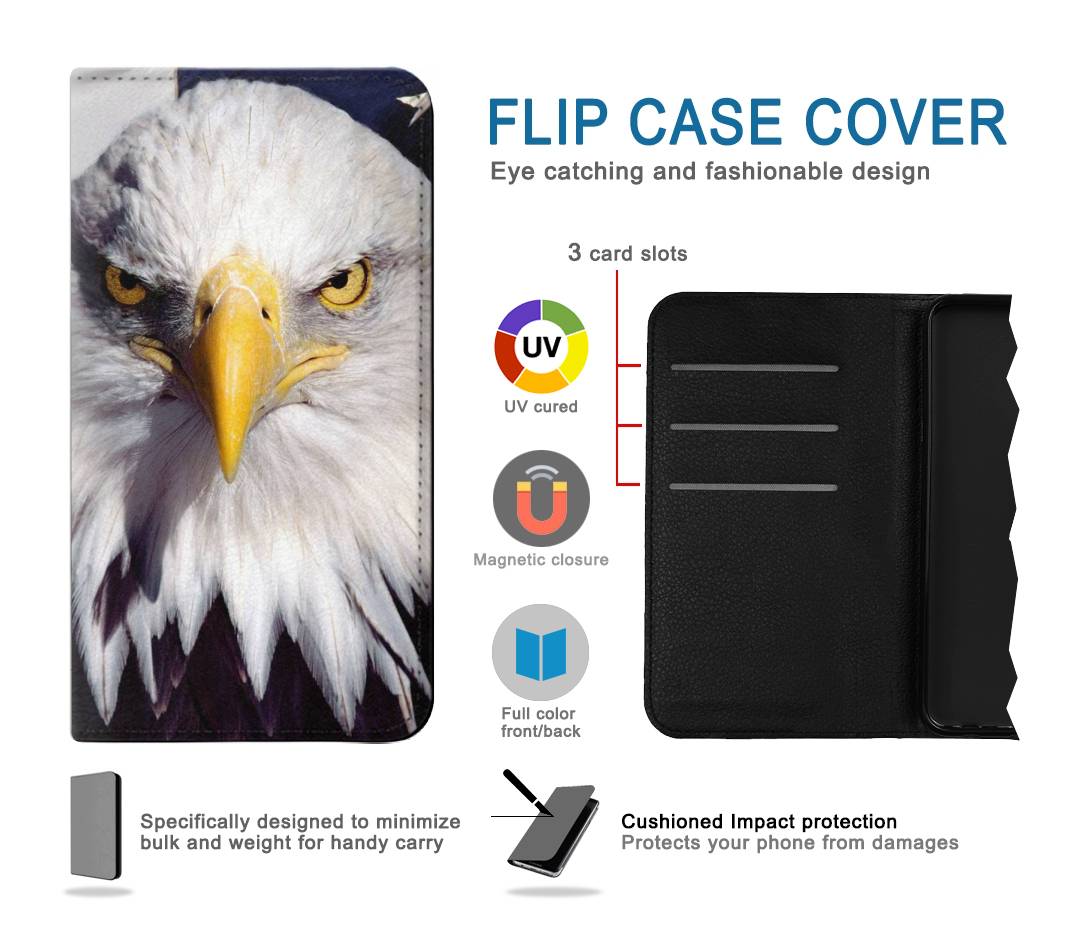 Flip case Samsung Galaxy A52, A52 5G Eagle American