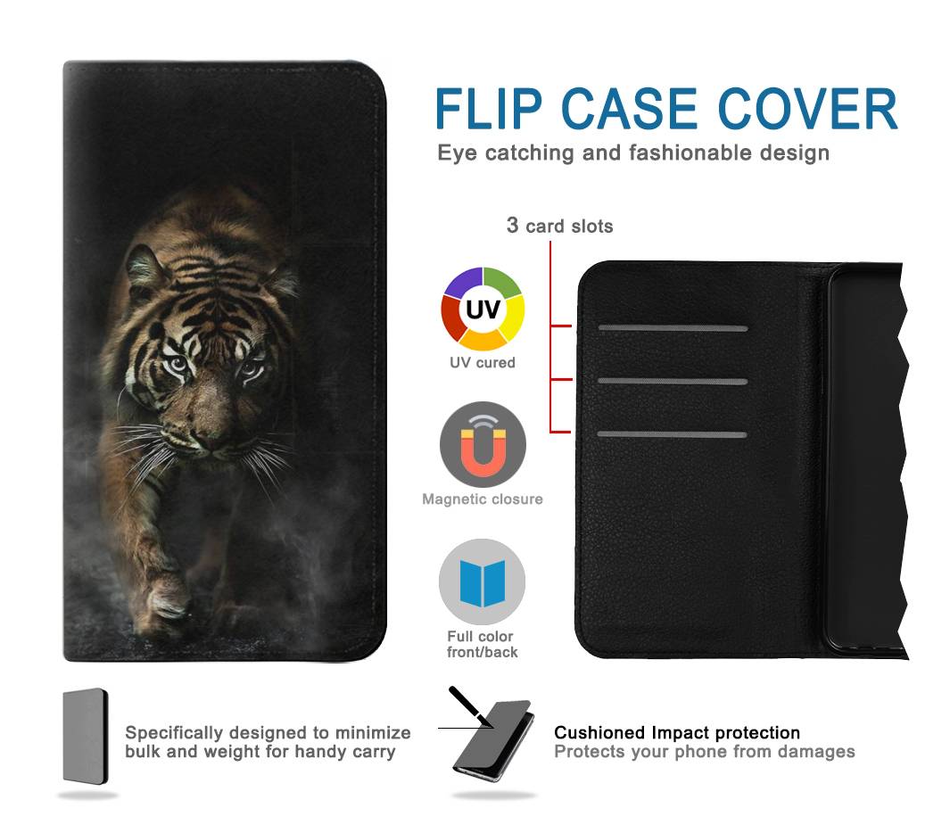 Flip case Samsung Galaxy A52, A52 5G Bengal Tiger