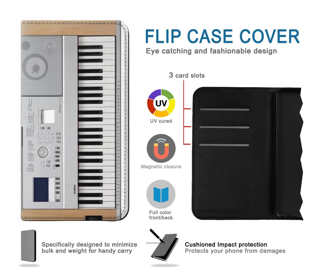 Flip case Samsung Galaxy A02s, M02s Keyboard Digital Piano
