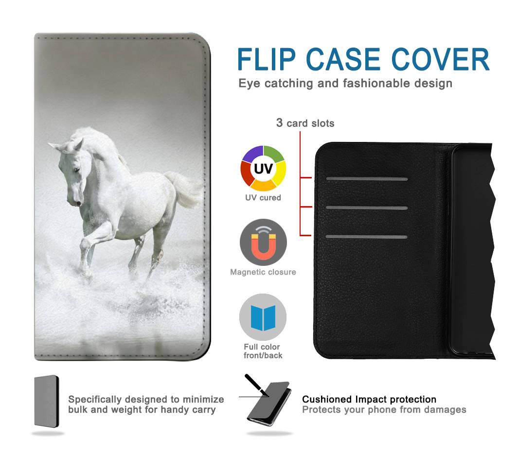 Flip case Google Pixel 6 Pro White Horse