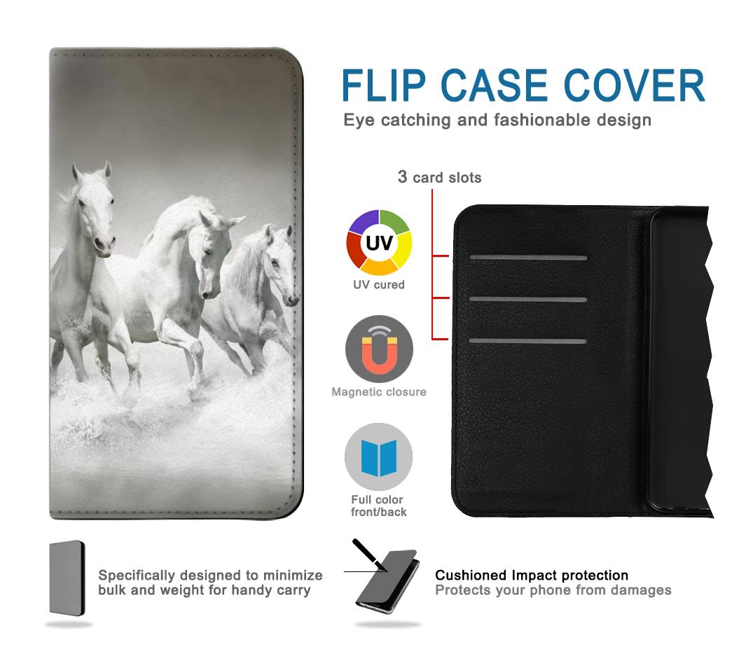 Flip case Samsung Galaxy S20 FE White Horses