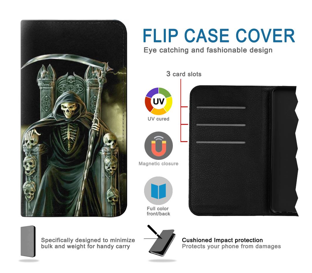 Flip case Google Pixel 6 Pro Grim Reaper Skeleton King