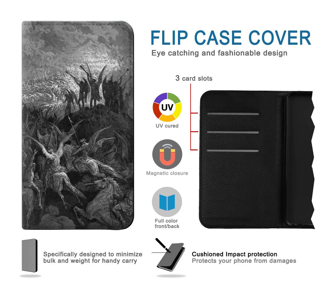 Flip case Samsung Galaxy A52, A52 5G Gustave Dore Paradise Lost