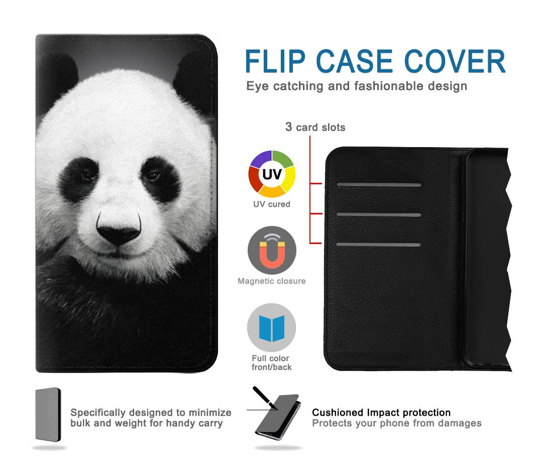 Flip case Samsung Galaxy A02s, M02s Panda Bear