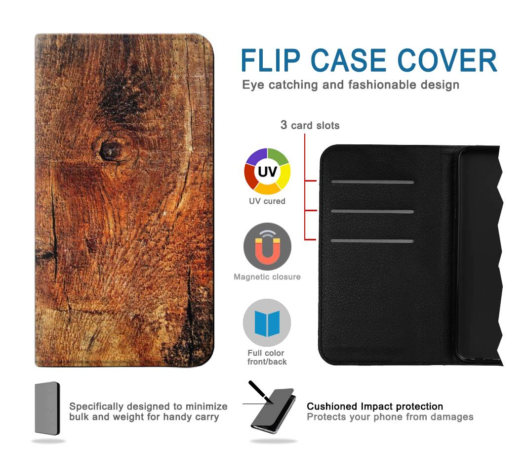 Flip case Samsung Galaxy A22 4G Wood Skin Graphic