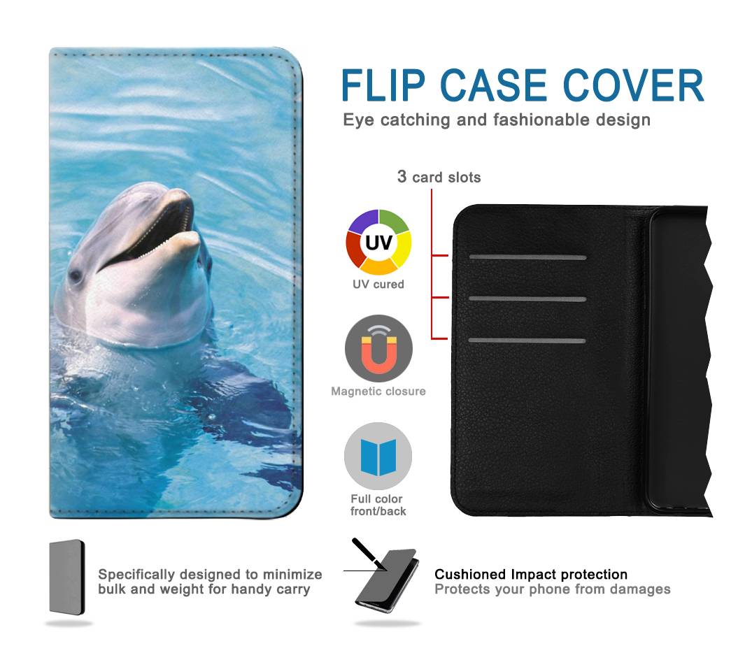 Flip case Samsung Galaxy A12 Dolphin