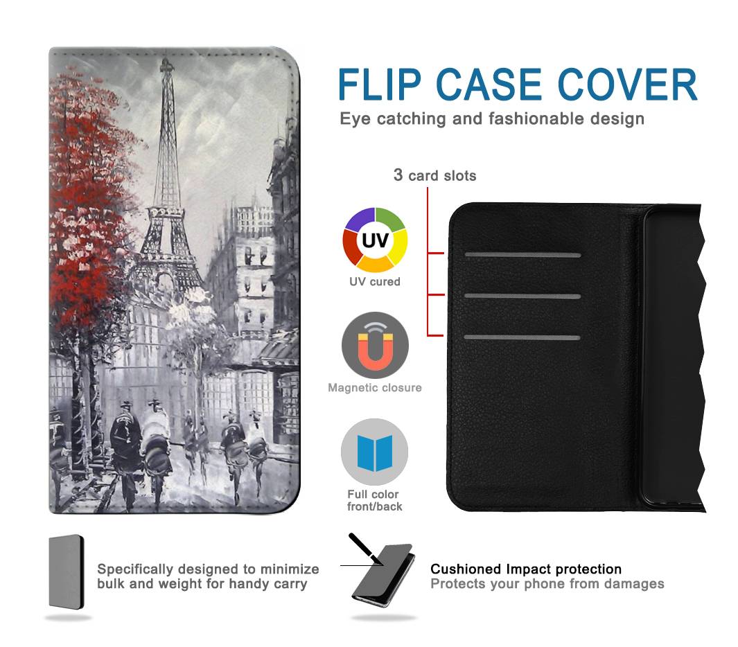 Flip case Samsung Galaxy A52, A52 5G Eiffel Painting of Paris