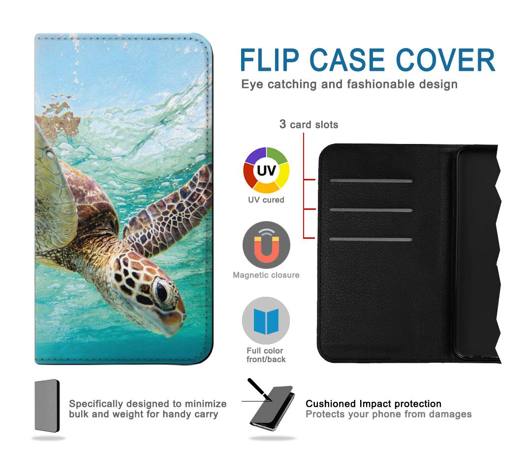 Flip case Apple iiPhone 14 Pro Ocean Sea Turtle