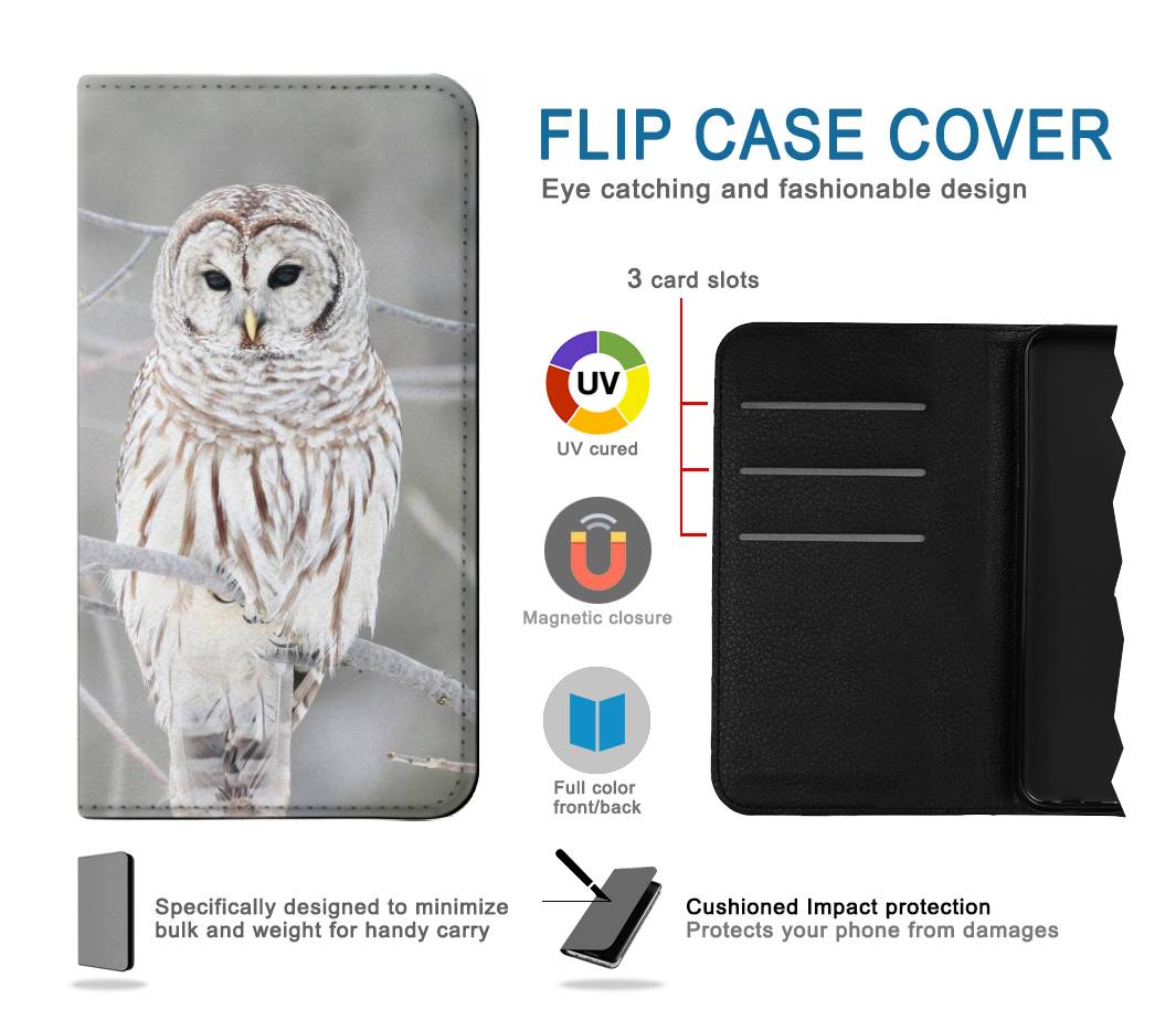 Flip case Apple iPhone 14 Snowy Owl White Owl