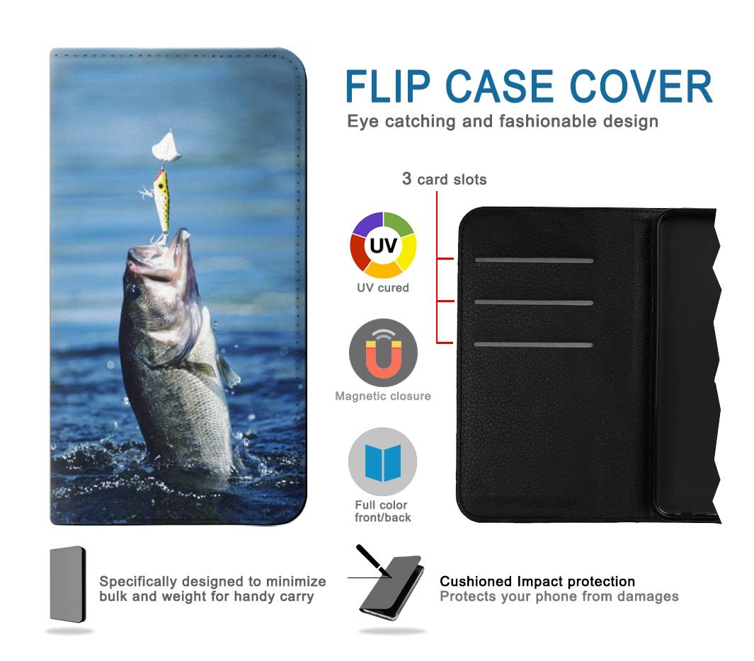 Flip case Samsung Galaxy A22 4G Bass Fishing