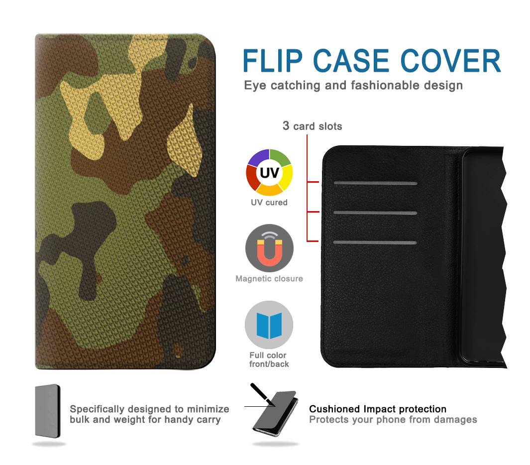 Flip case Samsung Galaxy A52, A52 5G Camo Camouflage Graphic Printed