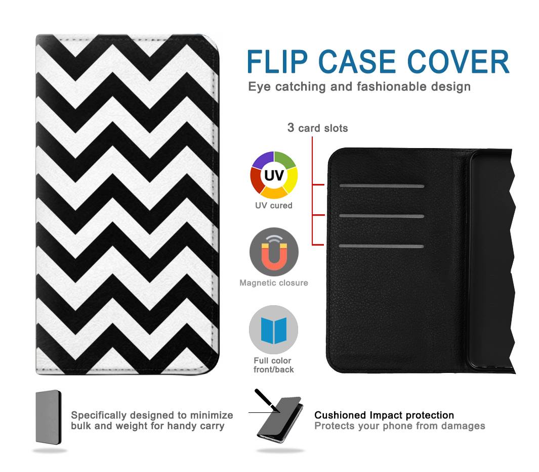 Flip case Motorola One 5G Chevron Zigzag