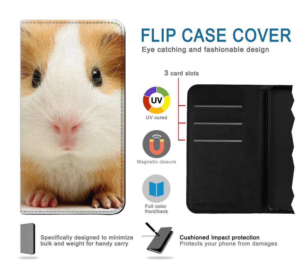 Flip case iPhone 13 Pro Cute Guinea Pig