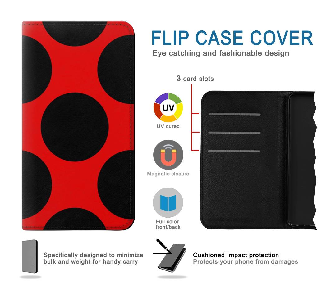 Flip case Samsung Galaxy Fold4 Lady bug Dot Pattern