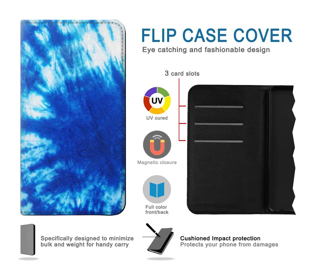 Flip case Samsung Galaxy A52, A52 5G Tie Dye Blue