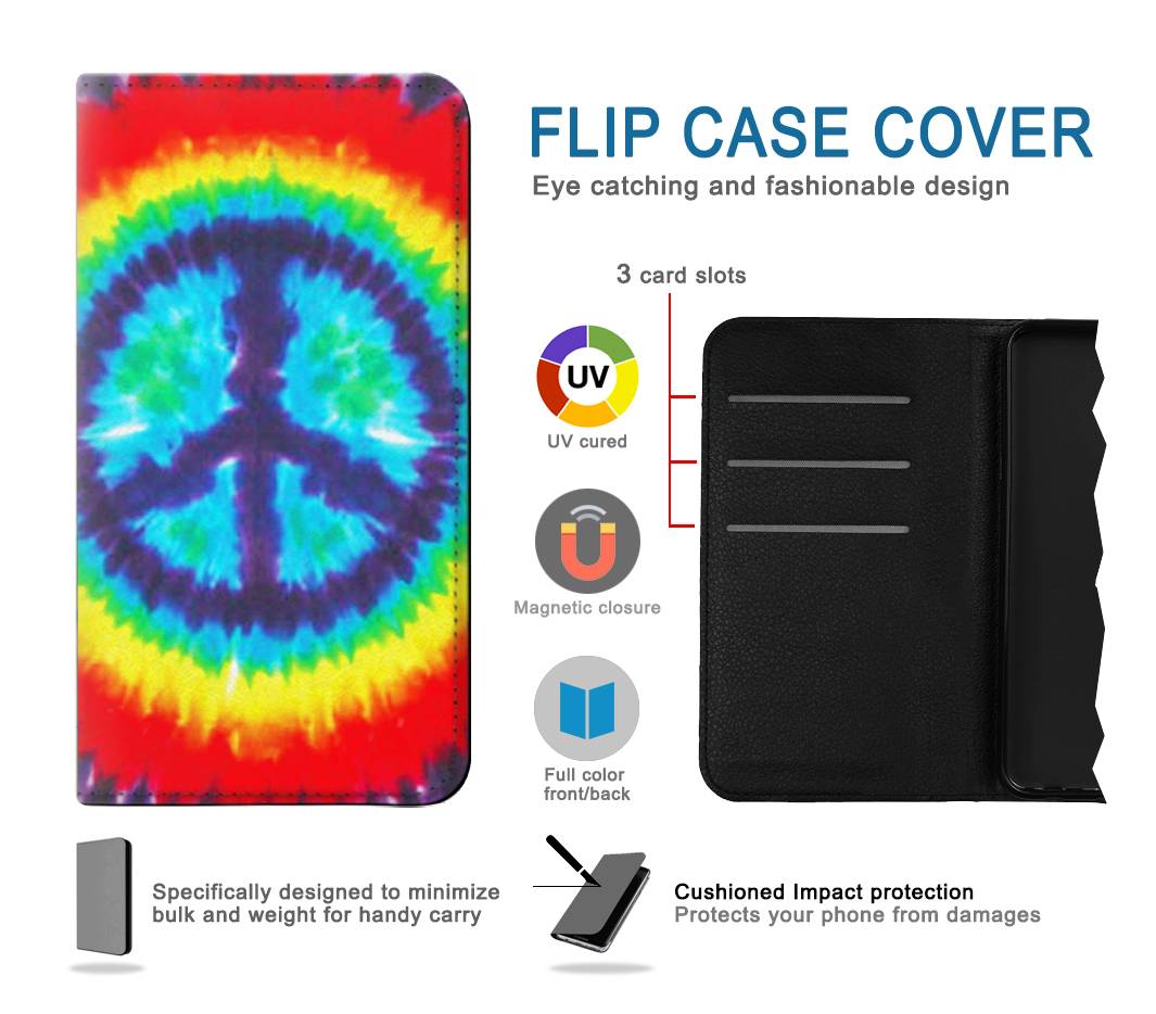 Flip case Samsung Galaxy A52, A52 5G Tie Dye Peace