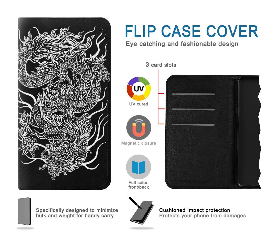 Flip case iPhone 13 Pro Max Dragon Tattoo