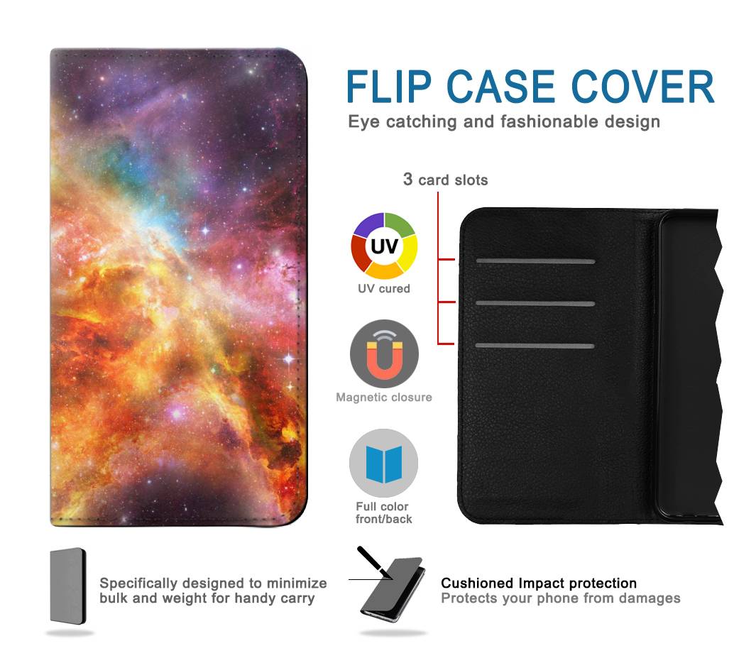 Flip case iPhone 13 Nebula Rainbow Space