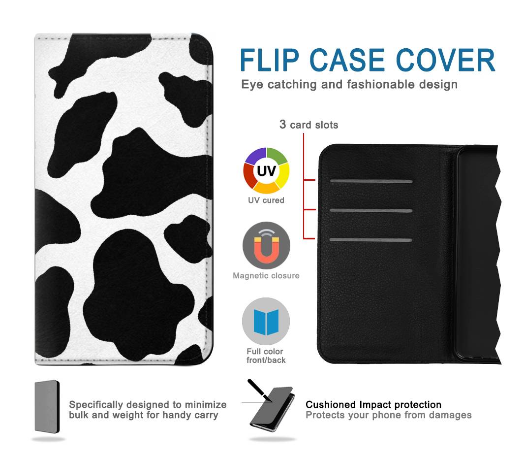Flip case iPhone 13 Pro Max Seamless Cow Pattern