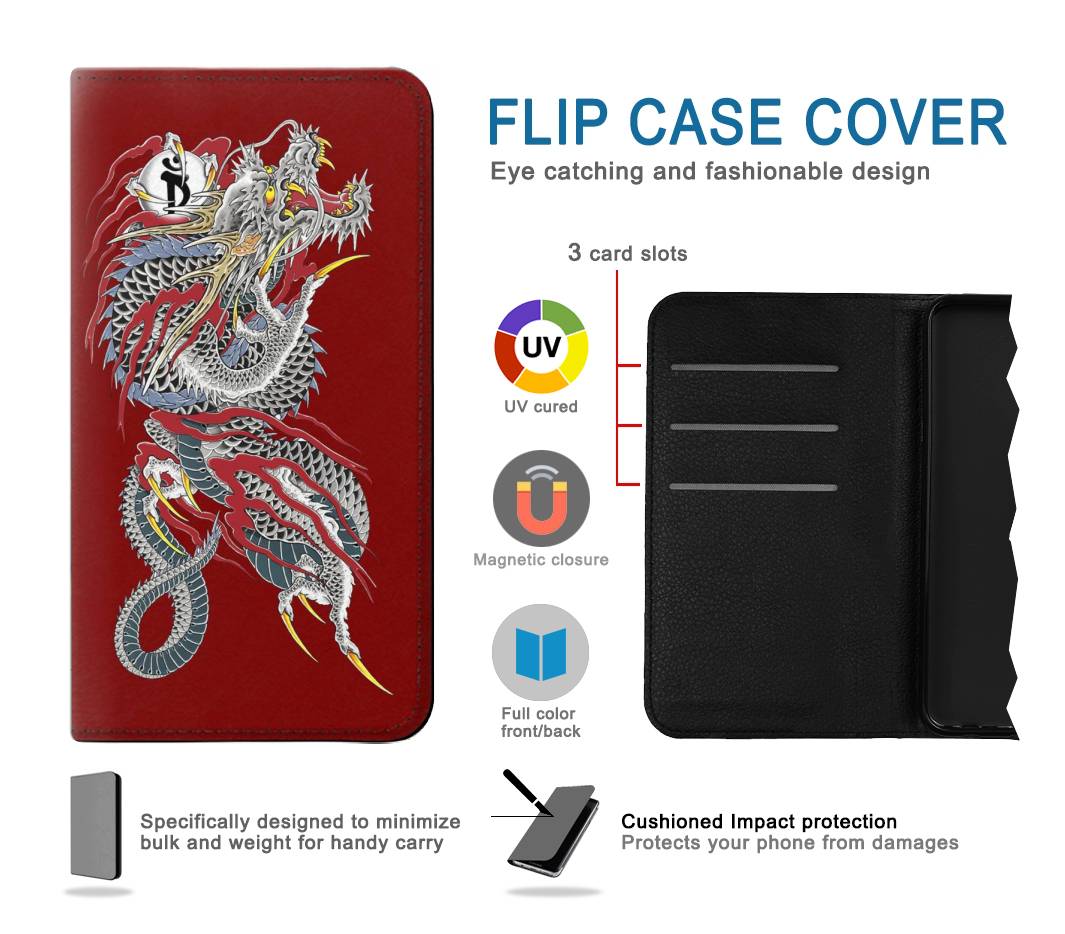 Flip case Samsung Galaxy Note 20 Ultra, Ultra 5G Yakuza Dragon Tattoo