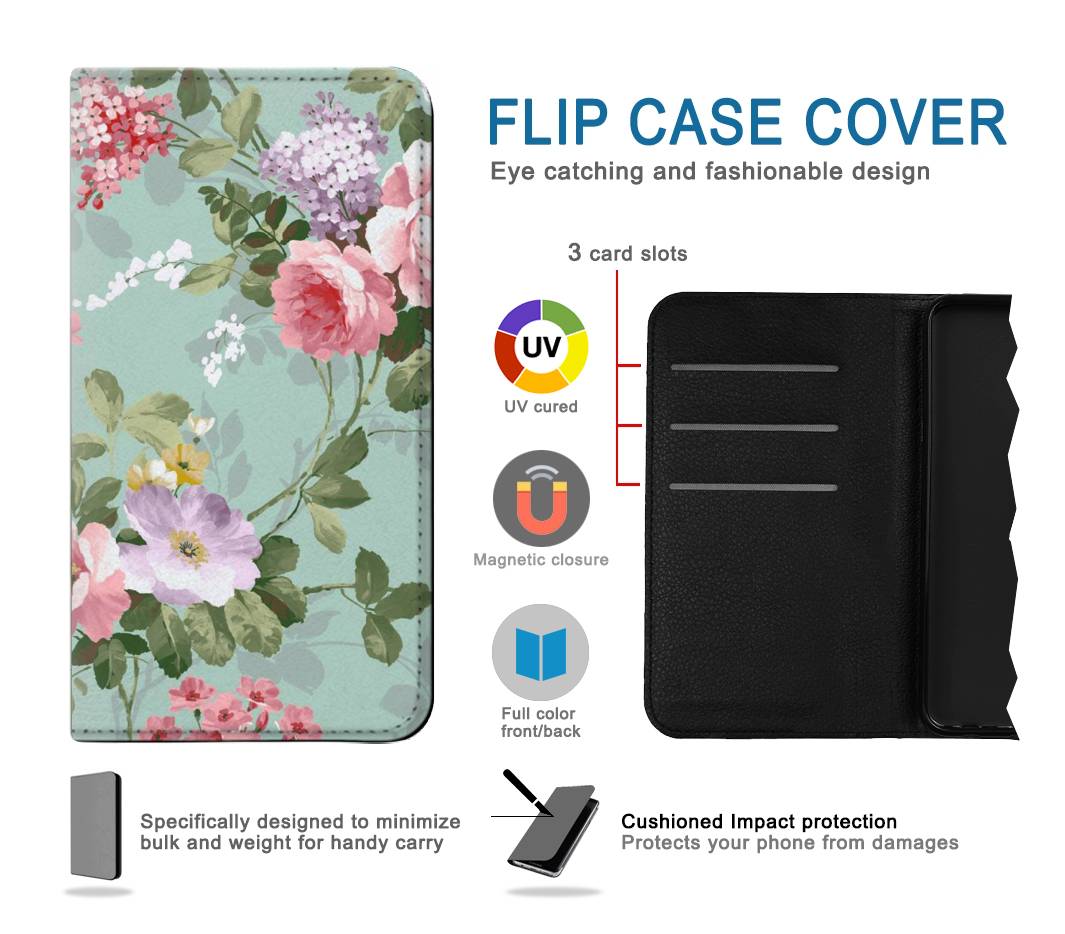 Flip case Google Pixel 6 Pro Flower Floral Art Painting