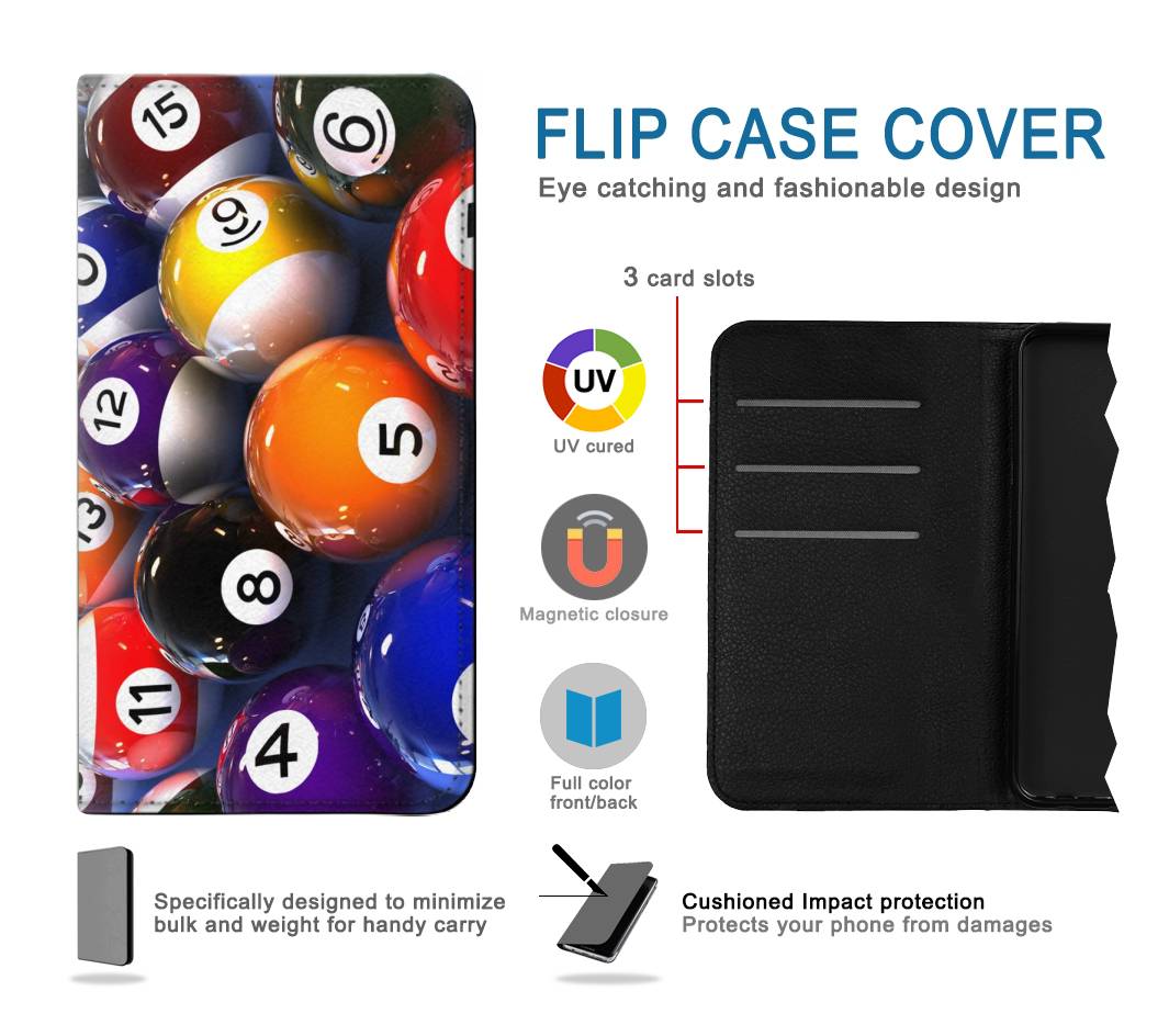 Flip case Samsung Galaxy A02s, M02s Billiard Pool Ball