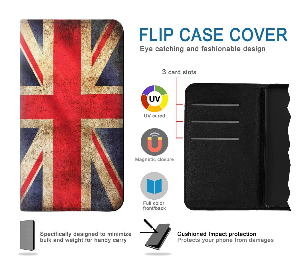 Flip case Samsung Galaxy A33 5G British UK Vintage Flag