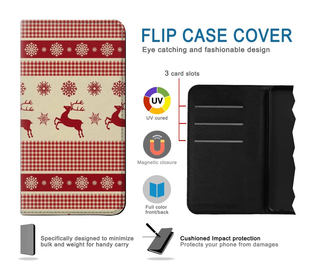 Flip case Google Pixel 6 Pro Christmas Snow Reindeers