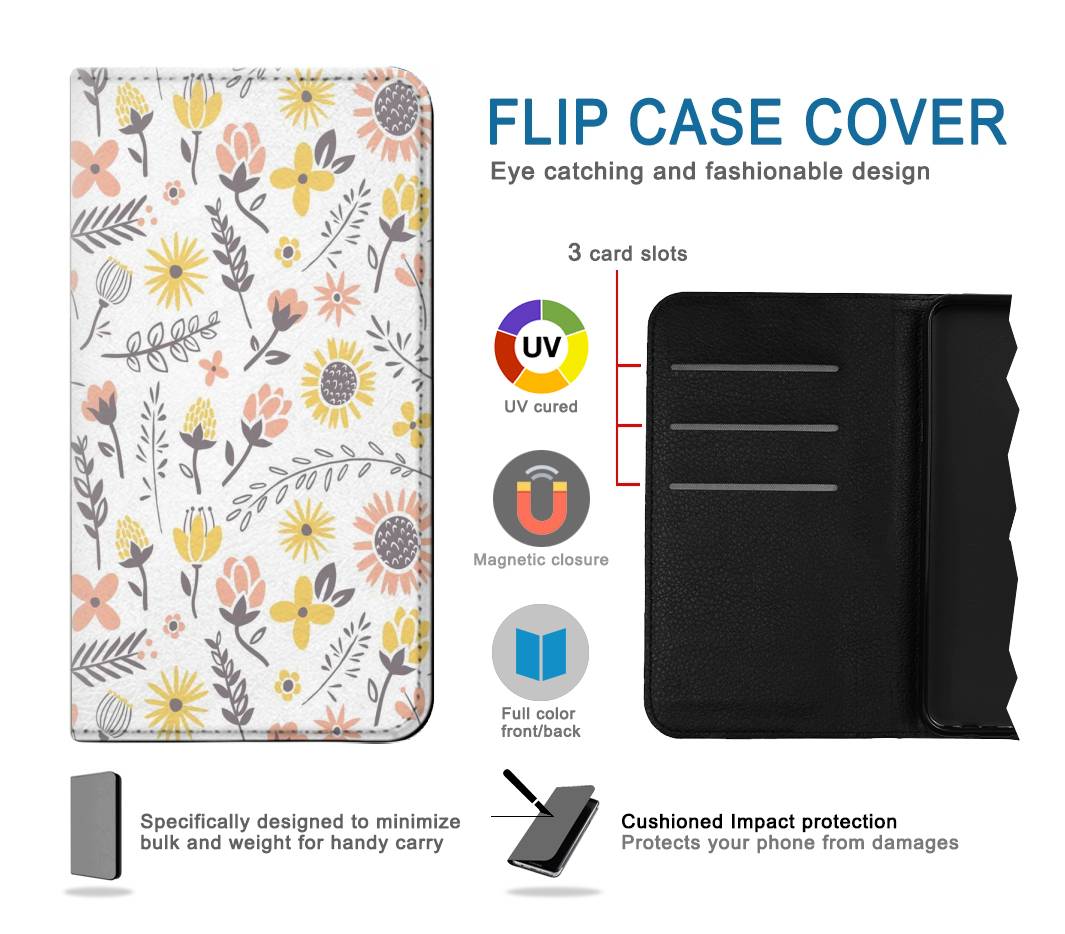Flip case Samsung Galaxy S21 5G Pastel Flowers Pattern