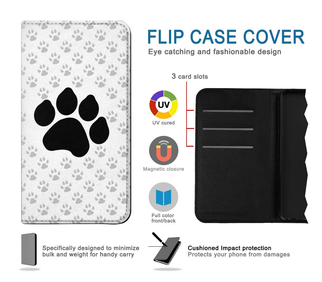 Flip case Samsung Galaxy A20, A30, A30s Paw Foot Print