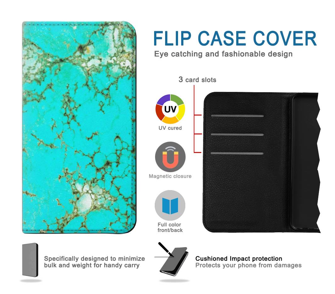 Flip case Google Pixel 6 Pro Turquoise Gemstone Texture Graphic Printed