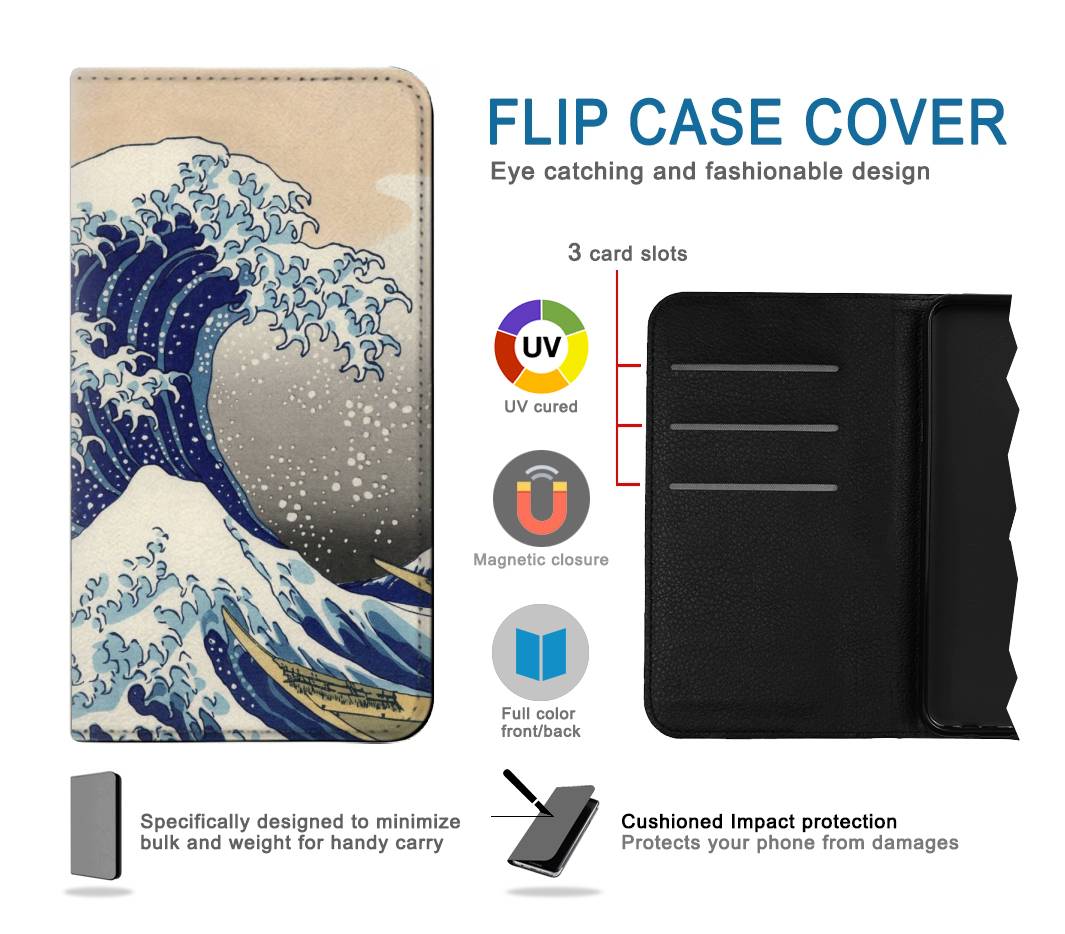 Flip case Google Pixel 5A 5G Katsushika Hokusai The Great Wave off Kanagawa