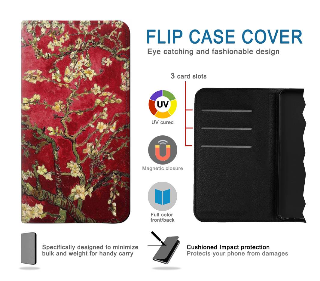 Flip case Samsung Galaxy A22 4G Red Blossoming Almond Tree Van Gogh
