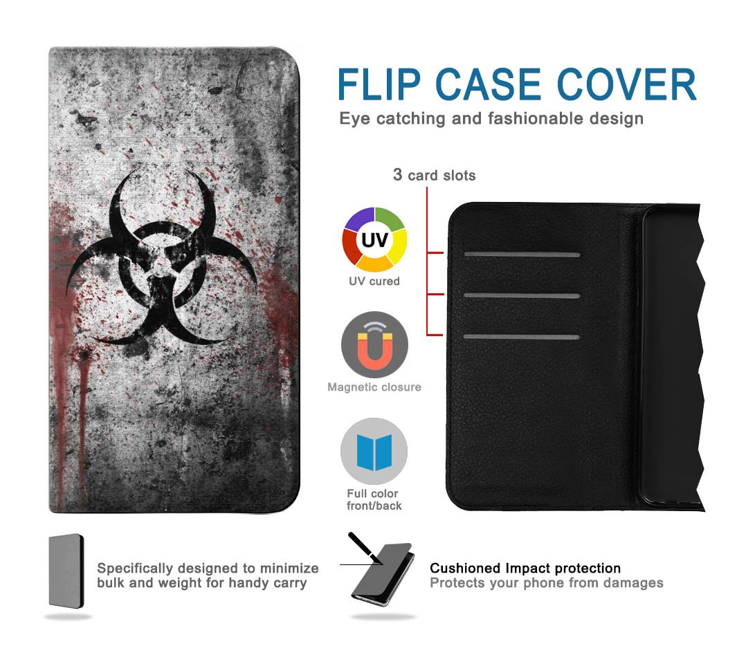 Flip case Samsung Galaxy A52, A52 5G Biohazards Biological Hazard