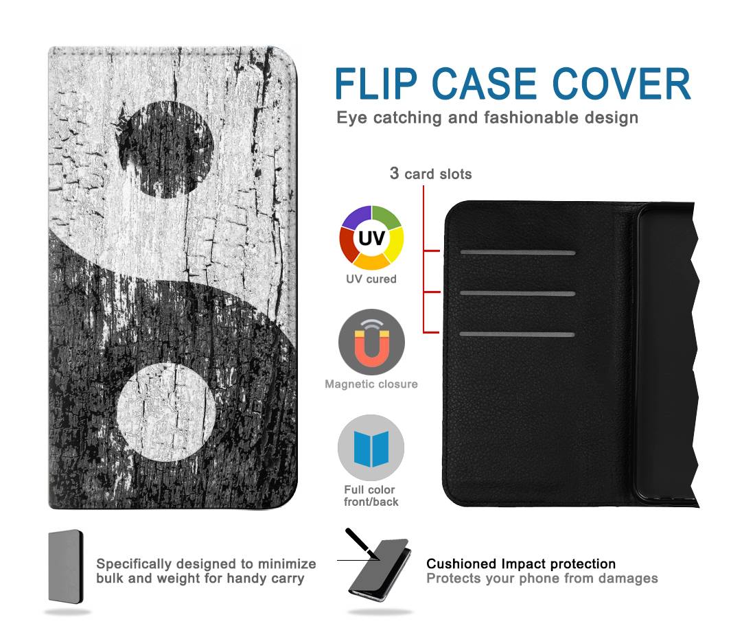 Flip case iPhone 13 Yin Yang Wood