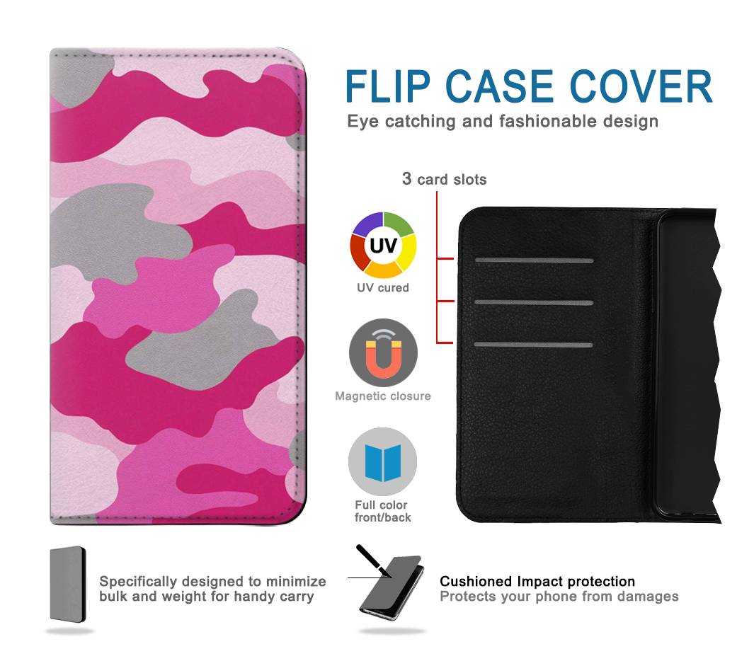 Flip case Apple iPhone 14 Pro Max Pink Camouflage