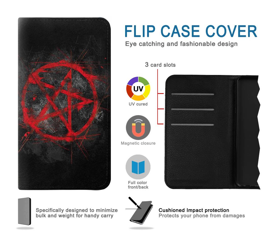 Flip case iPhone 13 Pentagram