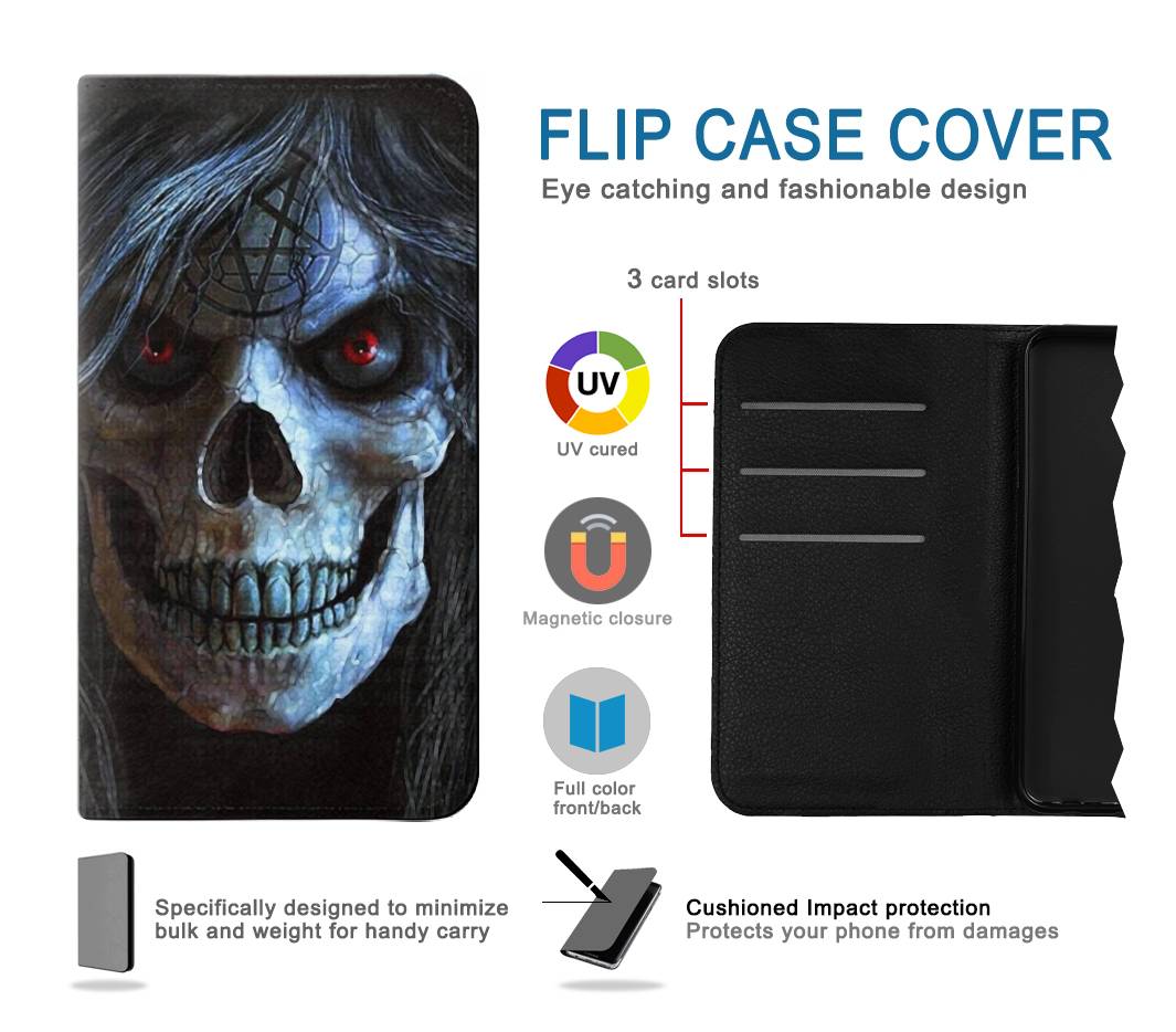Flip case iPhone 13 Evil Death Skull