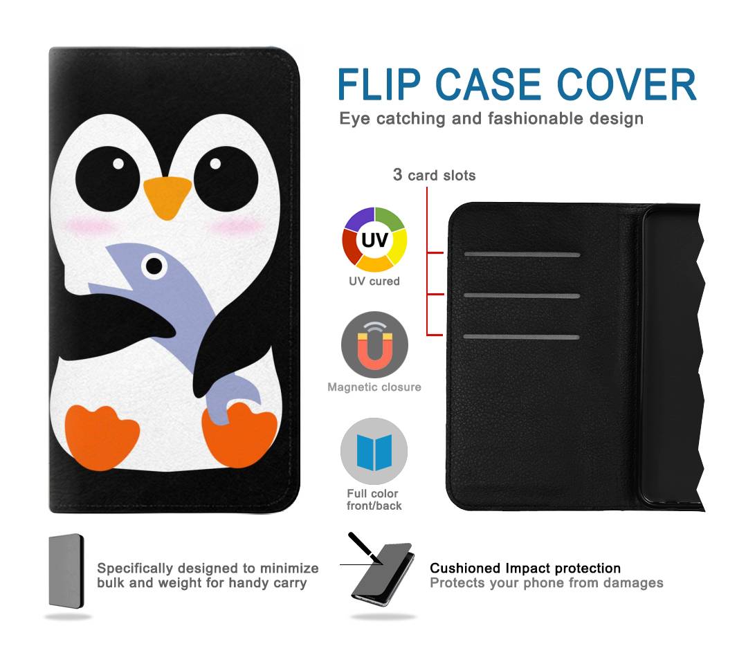 Flip case iPhone 7, 8, SE (2020), SE2 Cute Baby Penguin
